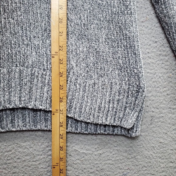 Orvis Sweater Womens Small Gray Long Raglan Sleeve V-Neck High-Low Slit Pullover - Picture 4 of 6